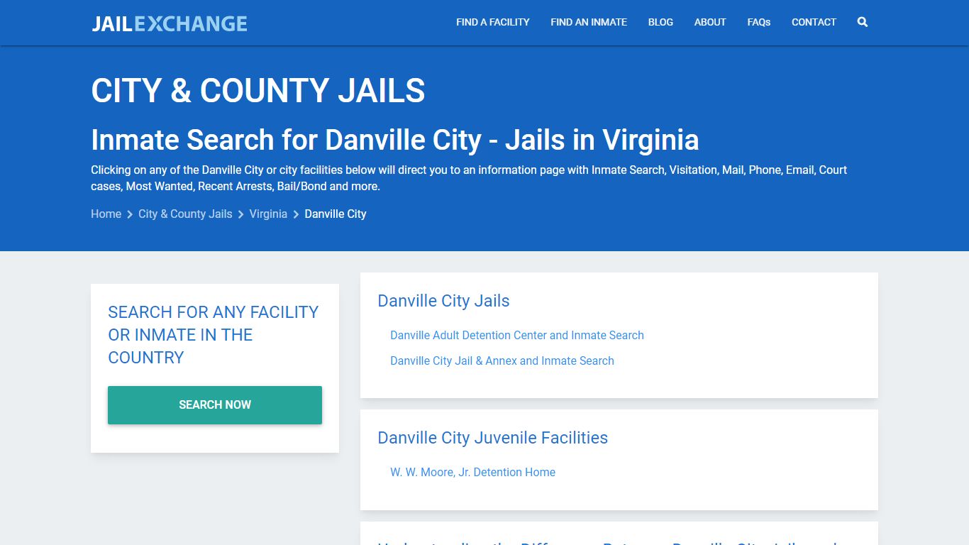 Inmate Search for Danville City | Jails in Virginia - Jail Exchange